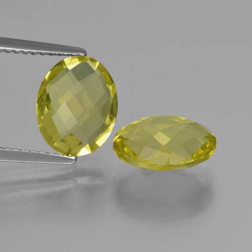 Gemas de cuarzo amarillo natural de 4,54 ct, corte óvalo, VVS-VS