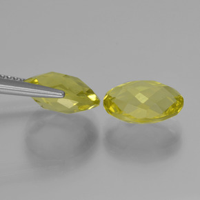 Gemas de cuarzo amarillo natural de 4,54 ct, corte óvalo, VVS-VS