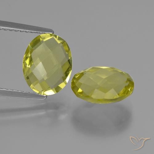 Gemas de Cuarzo Amarillo claro natural de 4.52 ct, Corte Óvalo, VVS-VS