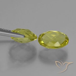 Gemas de Cuarzo Amarillo claro natural de 4.52 ct, Corte Óvalo, VVS-VS