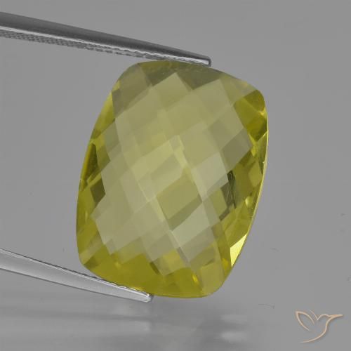 Cuarzo Amarillo claro natural de 14.01 ct, Forma Cojín, VVS