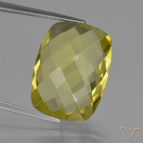 15.22ct Natural Amarillo claro Cuarzo, Forma Cojín, VVS