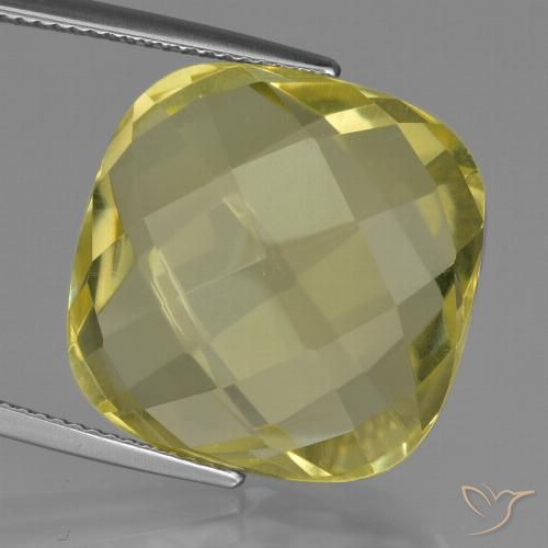 26.65ct Natural Amarillo piña Cuarzo, Forma Cojín, VVS