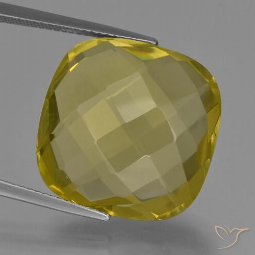 27.26ct Natural Amarillo piña Cuarzo, Forma Cojín, VVS