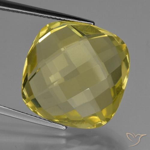 24.91ct Natural Amarillo piña Cuarzo, Forma Cojín, VVS-VS