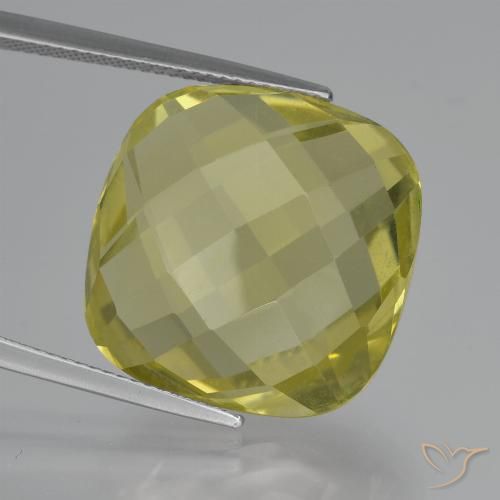 26.82ct Natural Amarillo piña Cuarzo, Forma Cojín, VVS