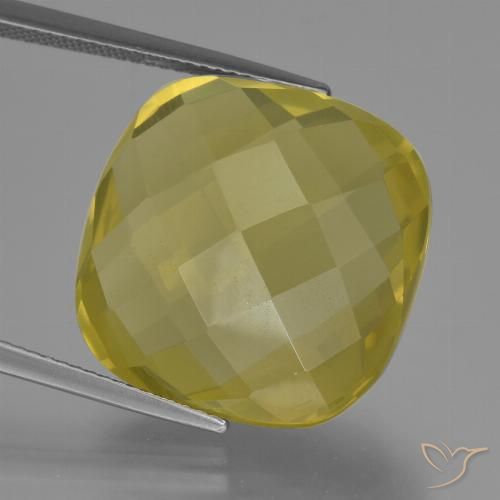 26.50ct Natural Amarillo piña Cuarzo, Forma Cojín, VS