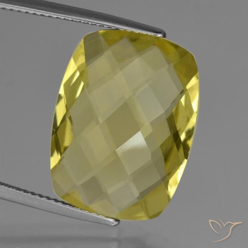 15.08ct Natural Amarillo claro medio Cuarzo, Forma Cojín, VVS