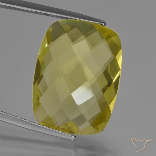 15.21ct Natural Amarillo piña Cuarzo, Forma Cojín, VVS