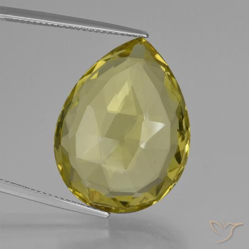30.31ct Natural Amarillo piña Cuarzo, En forma de pera, VVS