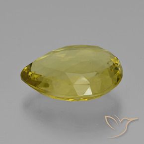 Cuarzo Amarillo piña natural de 30.31 ct, En forma de pera, VVS