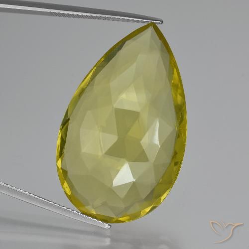 47.98ct Natural Amarillo piña Cuarzo, En forma de pera, VVS