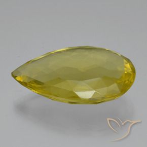 Cuarzo Amarillo piña natural de 54.86 ct, En forma de pera, VVS-VS