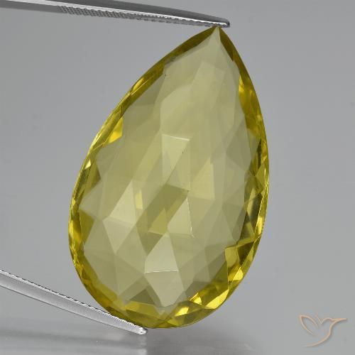 48.88ct Natural Amarillo piña Cuarzo, En forma de pera, VVS-VS