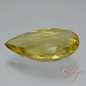 Cuarzo Amarillo piña natural de 48.88 ct, En forma de pera, VVS-VS