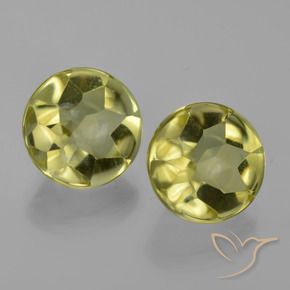 Gemas de Cuarzo Amarillo medio natural de 7.73 ct, Redondo, Transparente