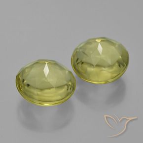 Gemas de Cuarzo Amarillo medio natural de 7.73 ct, Redondo, Transparente