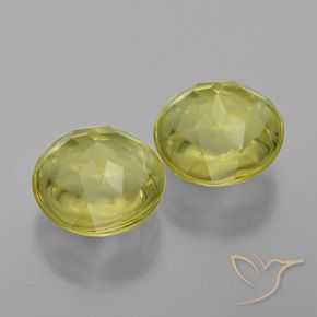 Gemas de Cuarzo Amarillo medio natural de 7.74 ct, Redondo, Transparente