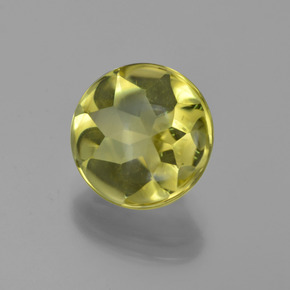 Cuarzo amarillo natural de 3,95 ct, corte redondo, transparente