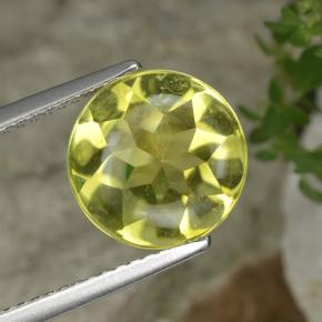 Cuarzo Limón natural de 3.48 ct, Corte Redondo, Transparente