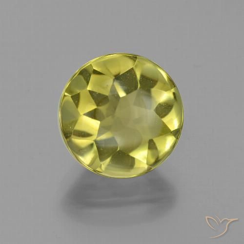 3.87ct Natural Amarillo verdoso claro Cuarzo, Redondo, Transparente