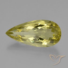 Cuarzo Amarillo claro natural de 17.30 ct, En forma de pera, VVS-VS