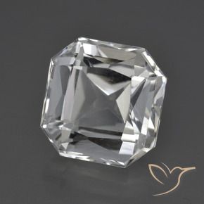 Cuarzo blanco natural de 11,26 ct, corte esmeralda, VVS