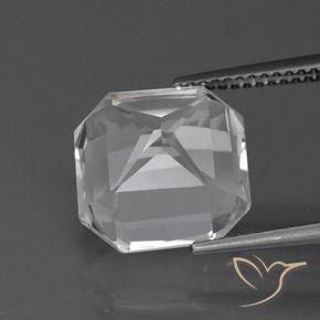 Cuarzo Blanco claro natural de 8.02 ct, Corte Octágono / Esmeralda, VVS-VS