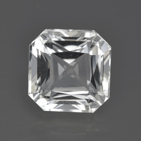 Cuarzo blanco natural de 5,42 ct, corte esmeralda, VVS-VS