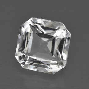 Cuarzo blanco natural de 5,42 ct, corte esmeralda, VVS-VS