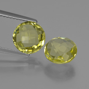 Gemas de cuarzo amarillo natural de  ct, corte redondo, VVS