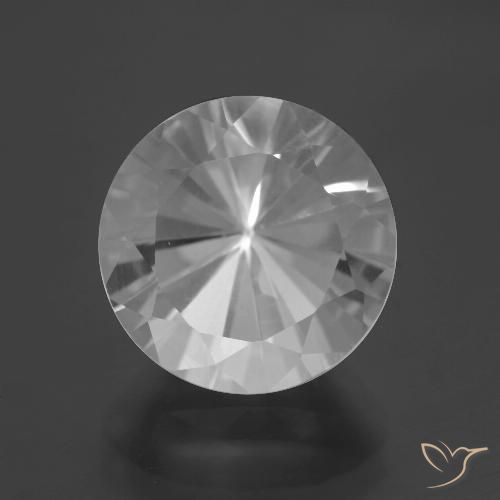 7.37ct Natural Blanco Cuarzo, Redondo, VVS-VS