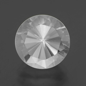 Cuarzo blanco natural de 6,13 ct, corte redondo, VVS