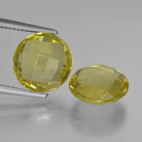 Gemas de cuarzo amarillo natural de  ct, corte redondo, VVS-VS