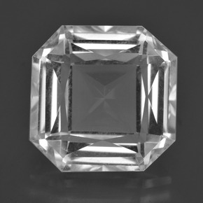 Cuarzo Blanco natural de 10.84 ct, corte esmeralda, VVS-VS