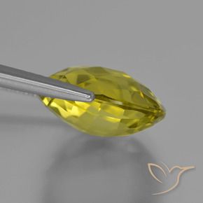 Cuarzo Amarillo medio natural de 5.28 ct, Redondo, VVS-VS