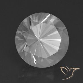 Cuarzo Blanco natural de 7.50 ct, Redondo, VVS-VS