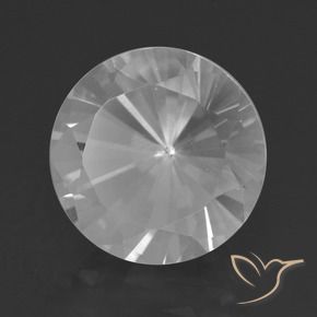 Cuarzo Blanco natural de 8.90 ct, Redondo, VVS-VS