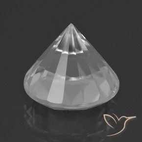 Cuarzo Blanco natural de 8.90 ct, Redondo, VVS-VS