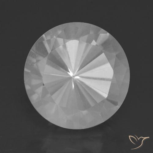 8.79ct Natural Blanco Cuarzo, Redondo, VVS-VS