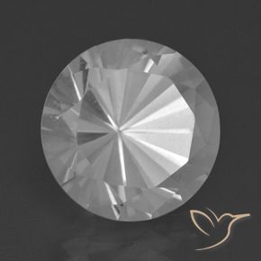 Cuarzo Blanco natural de 8.79 ct, Redondo, VVS-VS