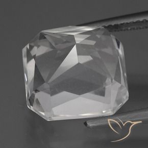 Cuarzo Blanco claro natural de 11.27 ct, Corte Octágono / Esmeralda, VVS-VS