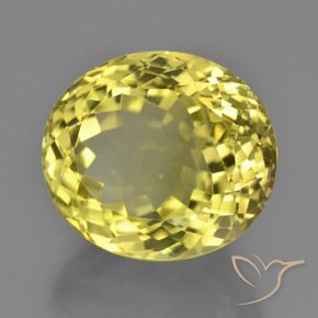 Cuarzo Amarillo claro medio natural de 18.09 ct, Ovalada, VVS-VS