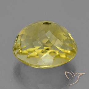 Cuarzo Amarillo claro medio natural de 18.09 ct, Ovalada, VVS-VS