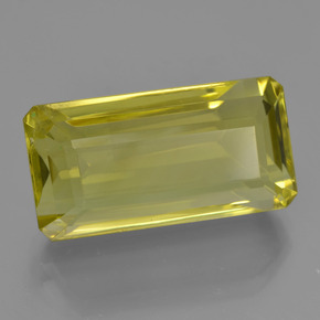 Cuarzo amarillo natural de 18,76 ct, corte esmeralda, VS