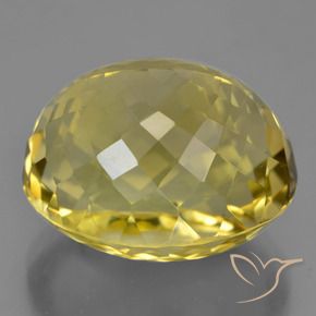 Cuarzo Amarillo medio natural de 28.14 ct, Ovalada, VVS