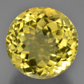 Cuarzo amarillo natural de 24,67 ct, corte redondo, VS