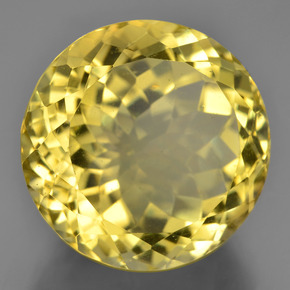 Cuarzo amarillo natural de 24,67 ct, corte redondo, VS