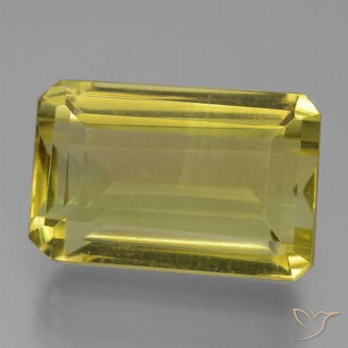 15.59ct Natural Amarillo claro medio Cuarzo, corte esmeralda, VVS-VS