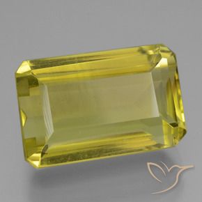 Cuarzo Amarillo claro medio natural de 15.59 ct, Corte Octágono / Esmeralda, VVS-VS